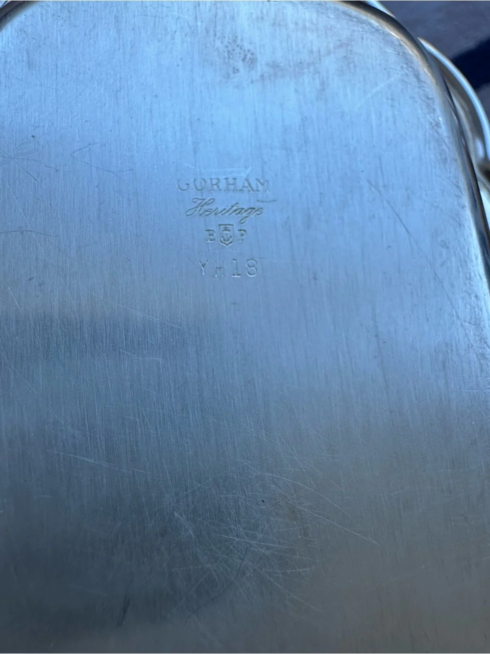 Gorham Heritage YH18 Silverplate Covered Butter Dish With Glass Insert